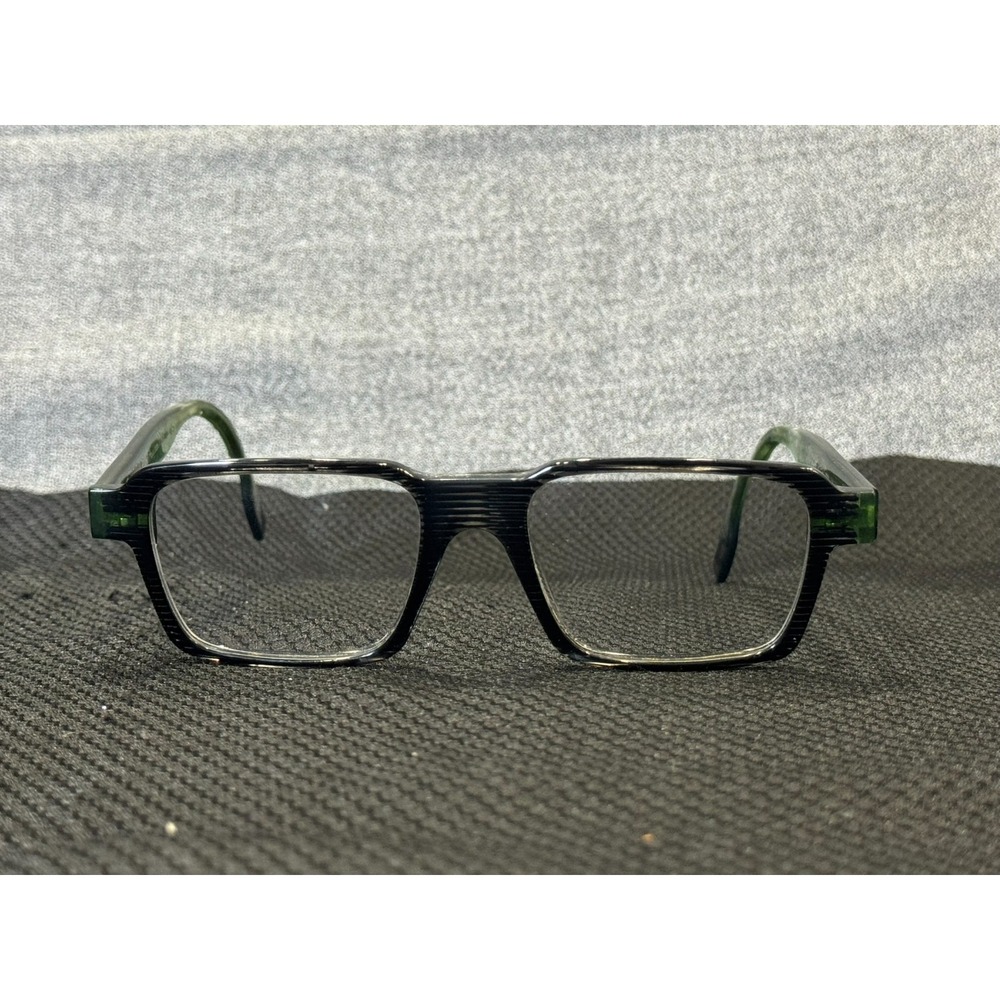 Onirico ON57 col. 733 Black Green Striped Rectangular Eyeglasses Frame with Case